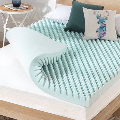 4" Cooling Gel Egg Crate Memory Foam Mattress Topper, Twin XL