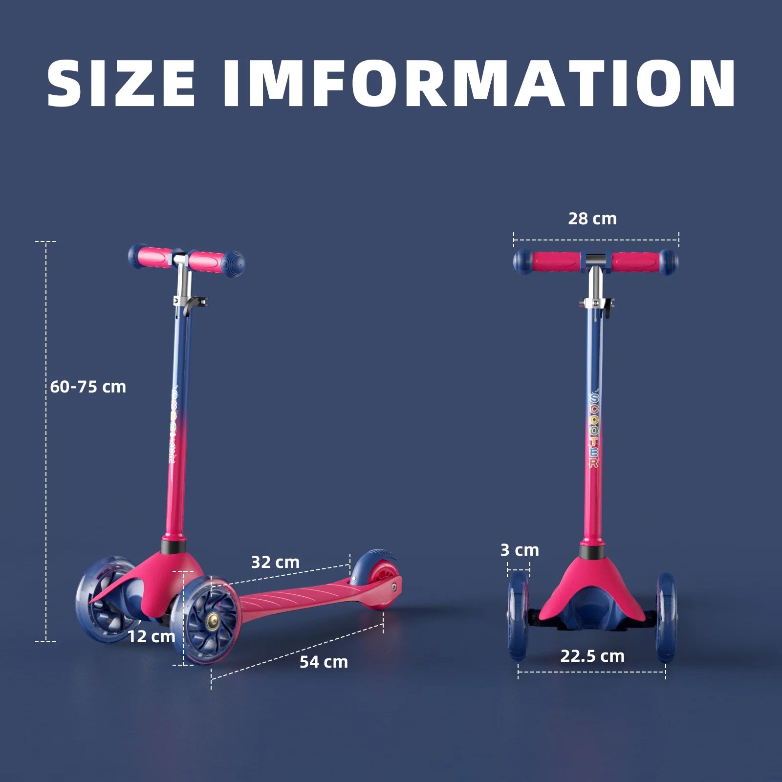 3 Wheel Scooter for Kids, Kick Scooter with Adjustable Height Light up LED Wheels for Boys Girls, Best Gift for Boys Girls Outdoor Activities, Red