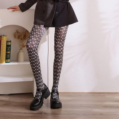 Women Tights, Opaque High Waist Pantyhose, Vintage Control Top Stockings