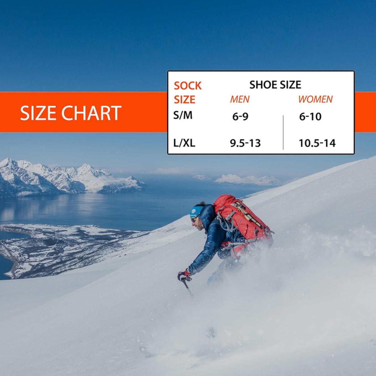 Ski Socks Warm Merino Wool - Best Lightweight Thin Ski Snowboard Sock Women Men