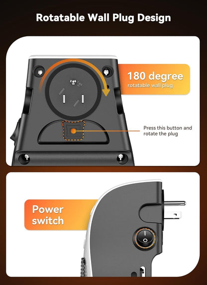 Wall Plug in Heater 450W, Portable Outlet Heater with Remote, Clear LED Display, Small Wall Heaters for Indoor Use with Adjustable Thermostat and 12H Timer for Bathroom Room Office