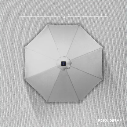 10Ft Solar LED Lighted Patio Umbrella W/ Tilt Adjustment, Uv-Resistant Fabric - Fog Gray