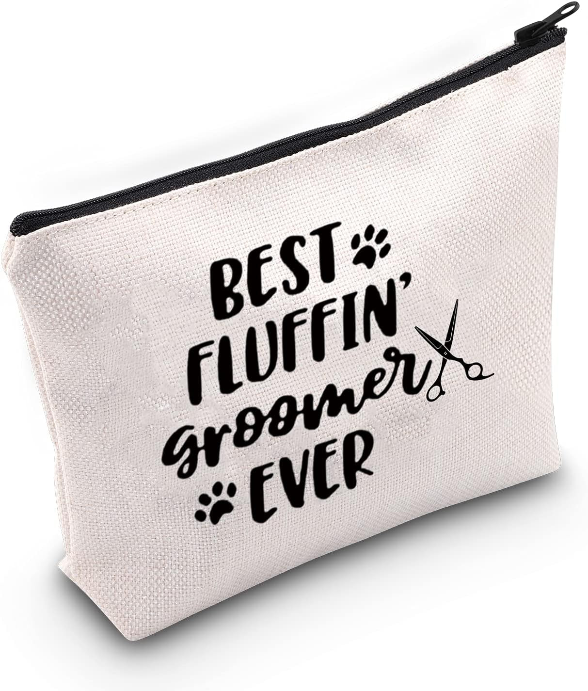 Dog Groomer Grooming Gift Best Fluffin' Groomer Ever Makeup Cosmetic Zipper Bag Pet Groomer Tool Kit (Fluffin' Groomer Bag)