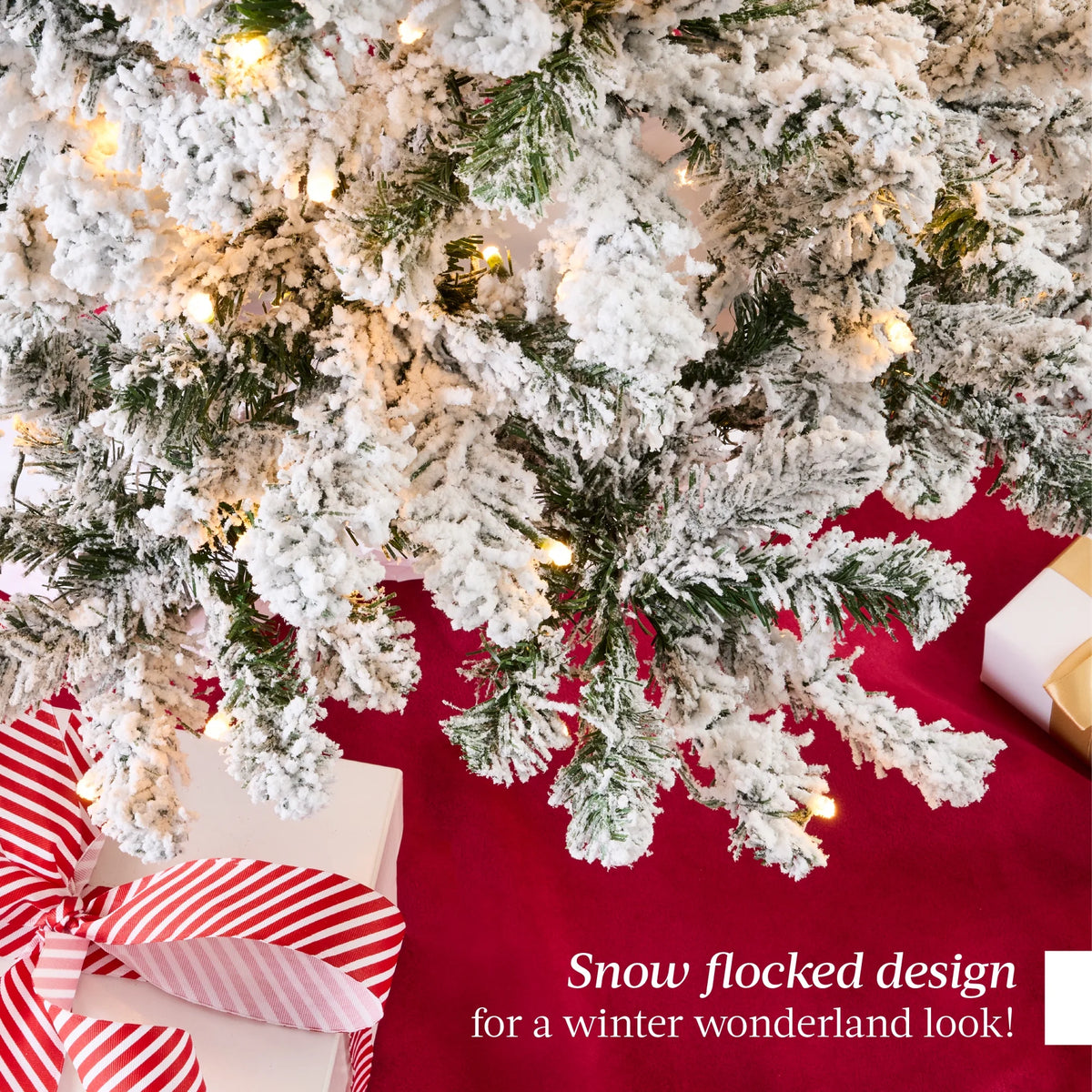 4.5Ft Pre-Lit Artificial Snow Flocked Pencil Christmas Tree Holiday Decoration W/ 150 Lights