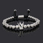Luxury Crown Charms Stainless Steel Beads Man Bracelet Women Hand Jewelry Couple Gift