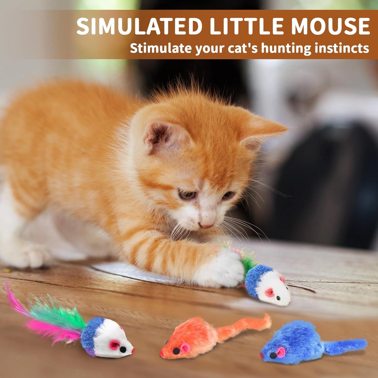 25 Pcs Cat Toys for Cats, Indoor Kittens - Interactive Variety Pack, 45 Inches Rainbow Cat Tunnel, Feather Teaser, Feather Golf, Mice, Springs, Balls, Noise Toys - Rainbow/Colorful 45"