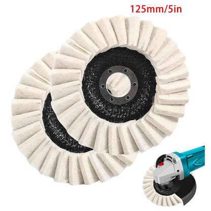【Cc22】2Pcs Wool Felt Flap Polishing Wheel Disc Buffing Pad Premium Felt Polishing Pads for Metal Marble Stone