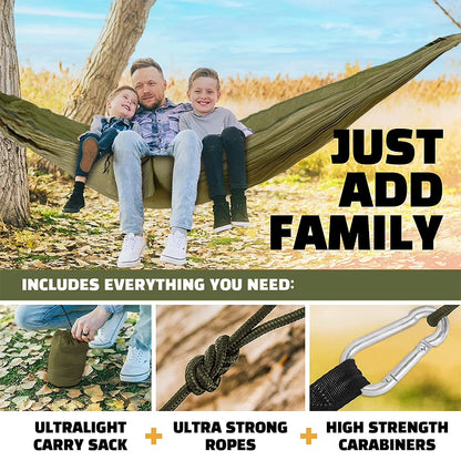 Camping Hammock, Portable Double Hammock Bug Net,Travel Hammock with Mosquito Net，Mesh and Hammock Closed Connection，Best for Outdoor, Hiking, Camping, Backpacking, Travel, Backyard