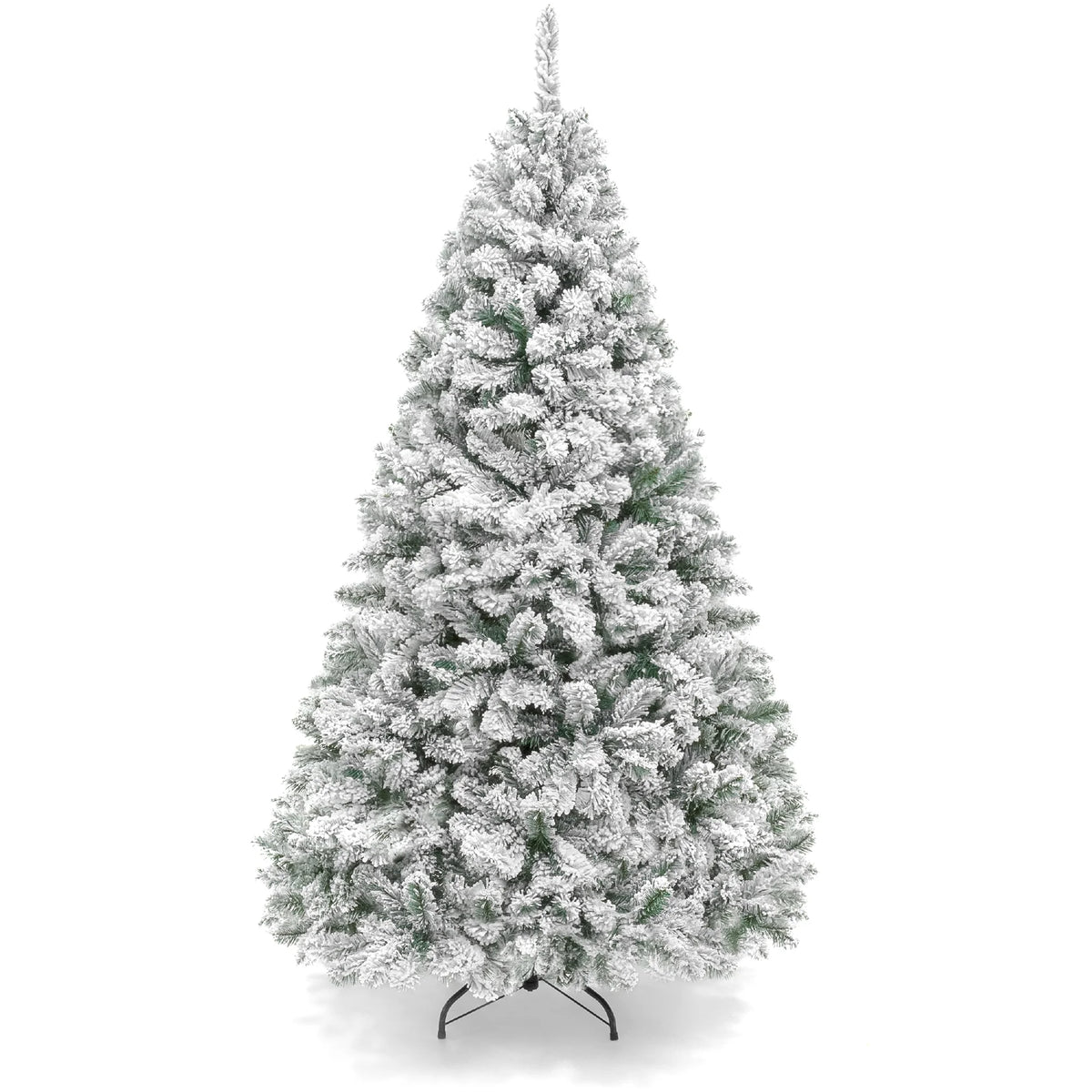 Artificial Flocked Christmas Tree, 12Ft Premium Unlit Pine Holiday Decor W/Metal Stand Green