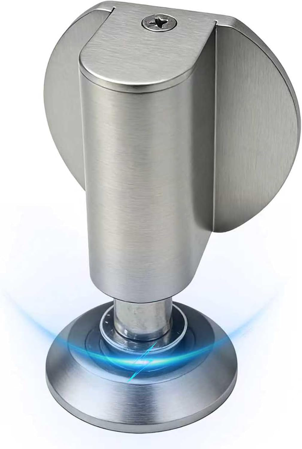 Magnetic Door Stopper - 2026 New Magnet Floor Door Stop Retractable, Door Magnetic Catch,Door Wedge Stopper No Drilling Mount with Adhesive,Door Holder to Keep Door Open (Brushed Nickel 1PC)