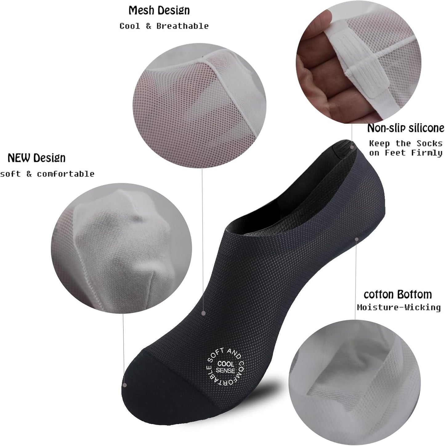 Ultra Thin Liner Socks Non Slip Nylon No Show Socks Womens Lightweight Breathable 3 & 4 & 6 Pair Packs