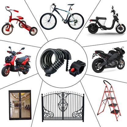 Bike Lock High Security 5 Digit Resettable Combination Coiling Cable Lock Best for Bicycle Outdoors, Orange-1