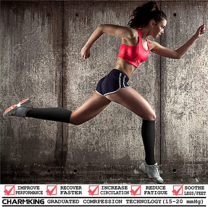 Compression Socks for Women & Men Circulation (3 Pairs) 15-20 Mmhg Is Best Support for Athletic Running Cycling