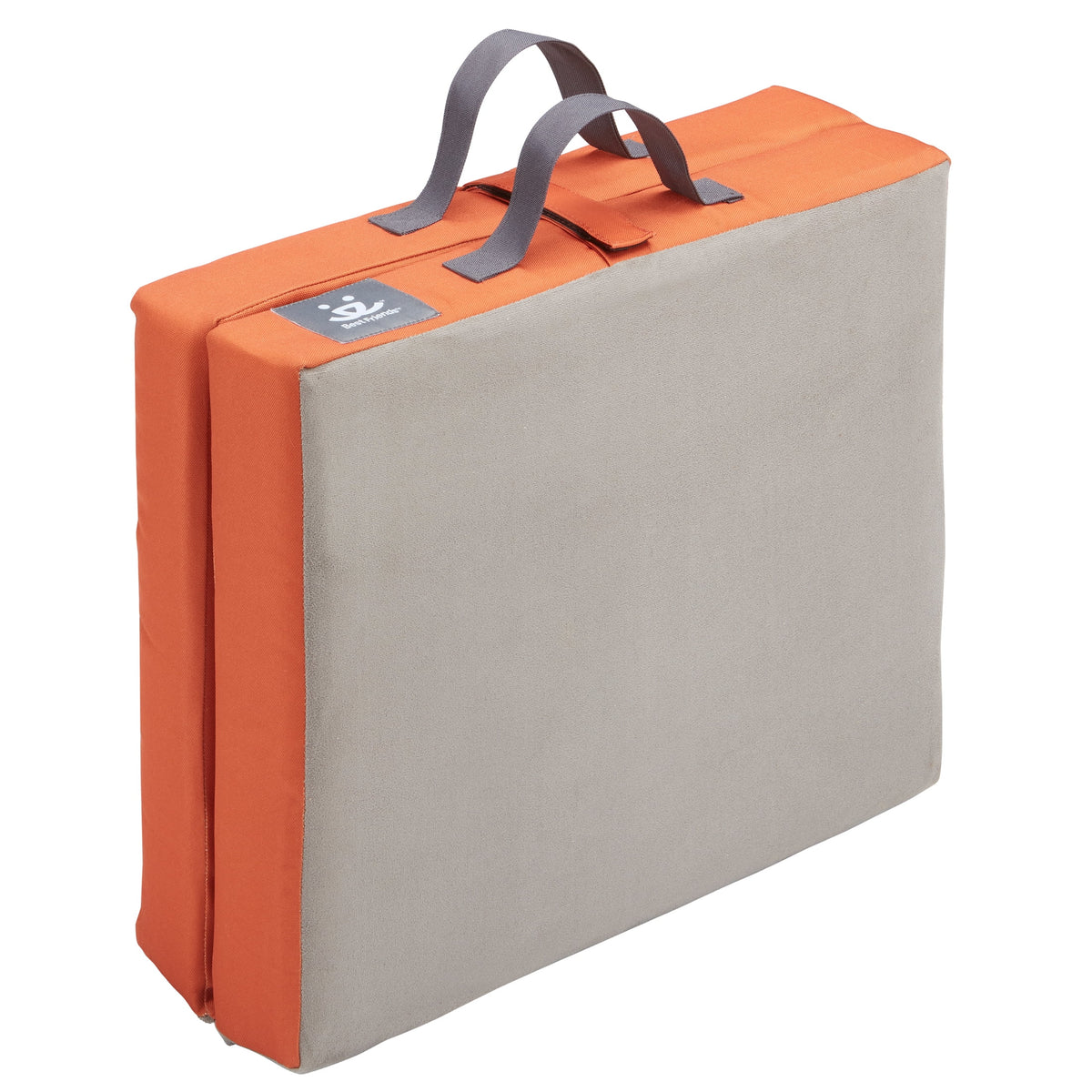 Best Friends Foldable Travel Dog Bed, Small / Medium - Gray and Orange Washable Cover with Microsuede Top and a Memory Foam Topper for Comfort