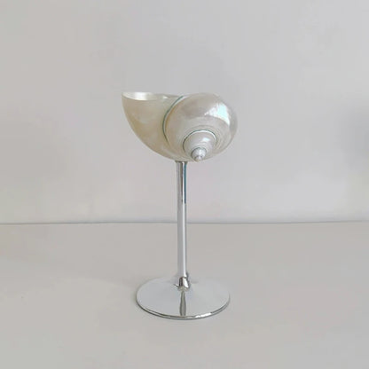 Originality Conch Wine Glass Goblet Handmade Banquet Natural Metal Glass Polishing Decoration Ornament Gift for Bar