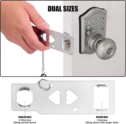 Portable Door Lock for Travel, Door Lock Self-Defense Security Device for Home, Apartment, Hotel, Living Motel, School Dorm, House for Open Inwards Door