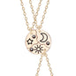 3Pcs Best Friend Zircon Sun Star Moon Pendant Necklace Friendship Choker Chain 2025 Fashion Jewelry Accessories Gift