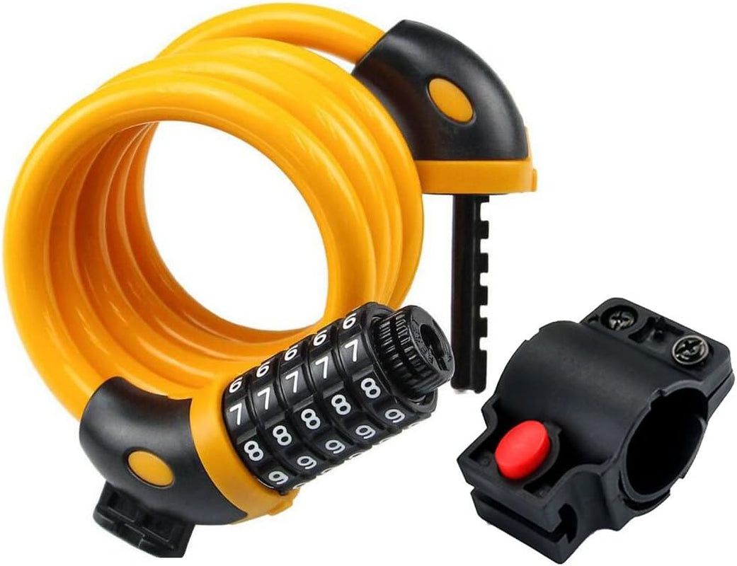 Bike Lock High Security 5 Digit Resettable Combination Coiling Cable Lock Best for Bicycle Outdoors, Orange-1