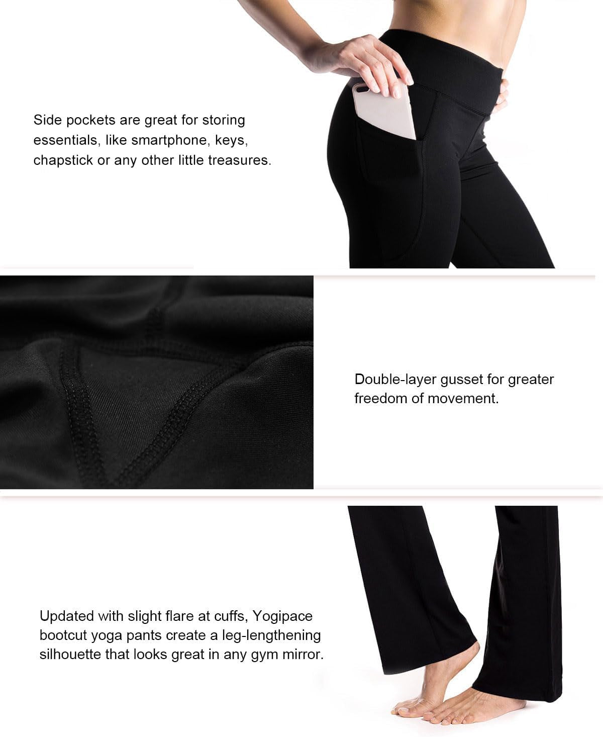 Petite/Regular/Tall Women'S Bootcut Yoga Pants with Side Pockets, Flare Leggings for Travel, Lounge & Everyday Wear