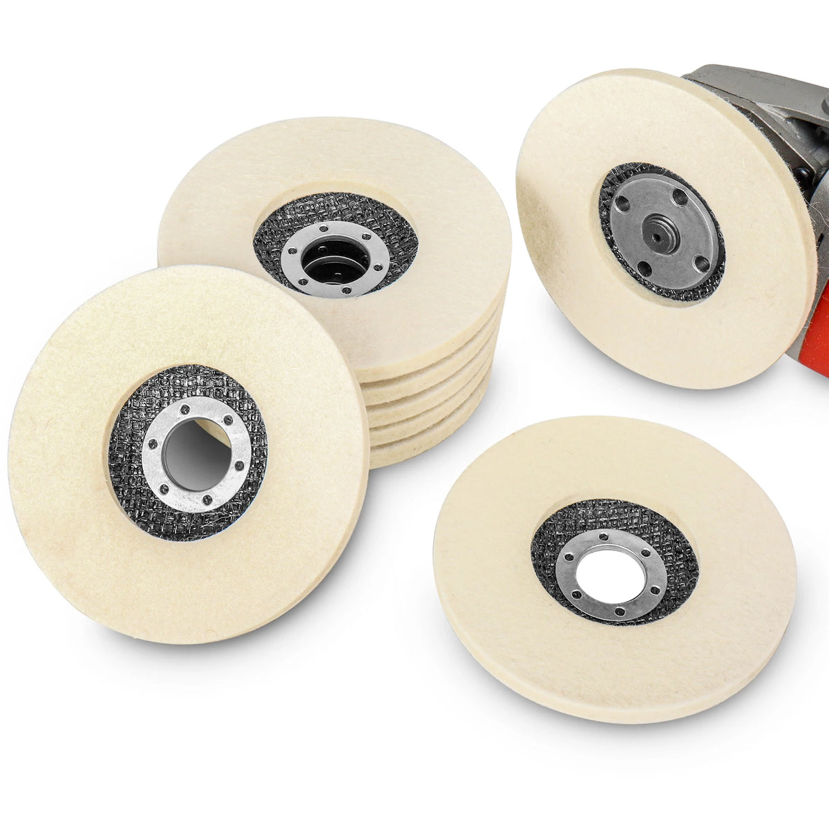 2/3/4/4.5/5 Inch Wool Polishing Wheel Buffing Pad for Angle Grinder Grinding Disc Metal Wood Stainless Steel Polishing Abrasives