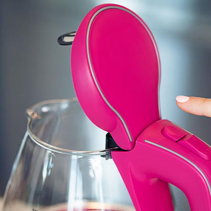 Illuminated 6.5-Cup Fuschia Electric Kettle with Filter, Fast Heating and Auto-Shut Off