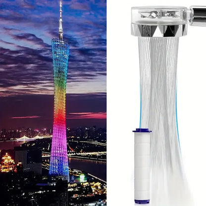 360° Rotating Turbine Fan Handheld Shower Head High Pressure Water Saving Spray Shower Filter Bathroom Accessories