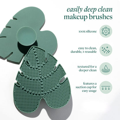 Silicone Makeup Brush Cleaning Pad with Suction Cup, a Makeup Brush Cleaning Tool Suitable for Brushes and Powder Puffs.