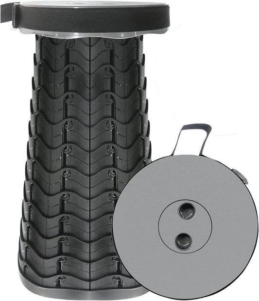 Collapsible Stool - Adults' round Pop up Seat, Max 397Lbs, Portable Folding & Telescopic for Camping & Outdoor Use