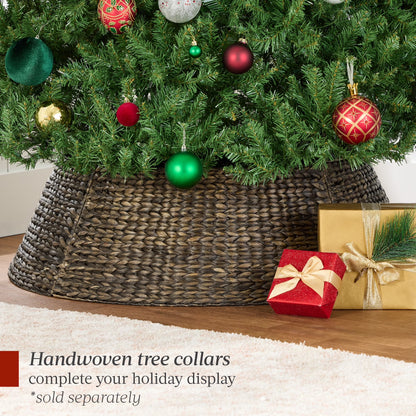7.5Ft Hinged Douglas Full Fir Artificial Christmas Tree Holiday Decoration W/ Foldable Metal Stand