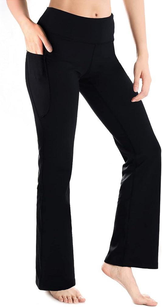 Petite/Regular/Tall Women'S Bootcut Yoga Pants with Side Pockets, Flare Leggings for Travel, Lounge & Everyday Wear