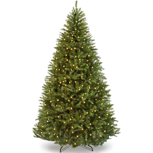 4.5Ft Pre-Lit Hinged Douglas Full Fir Artificial Christmas Tree Holiday Decoration W/ 200 Lights
