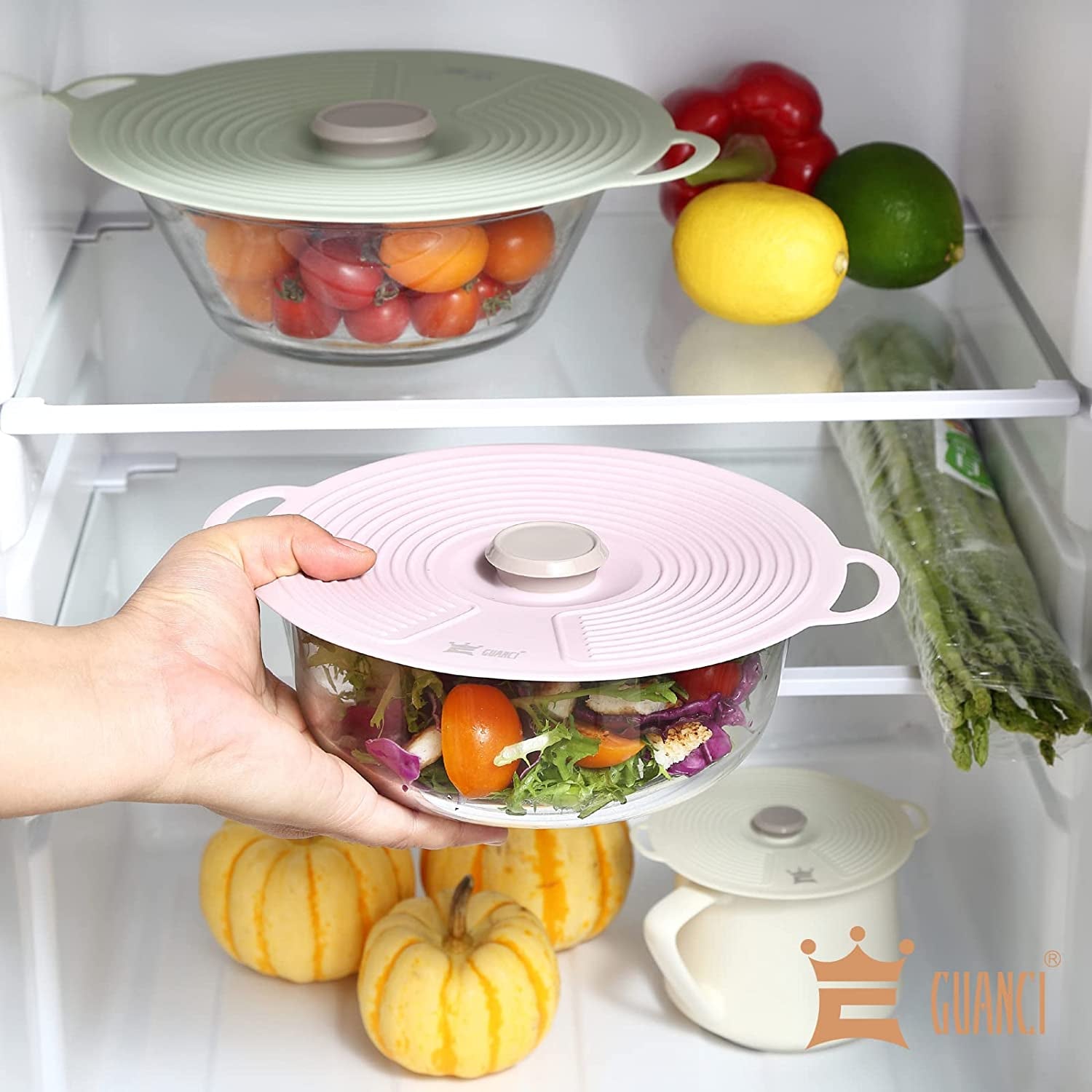 Silicone Lids for Bowl 8 Pack, Microwave Splatter Cover with 6 Sizes Reusable Heat Resistant Lids Fits Cups, Bowls, Plates, Pots, Pans, Skillets, Stove Top, Oven, Fridge Dishwasher Safe