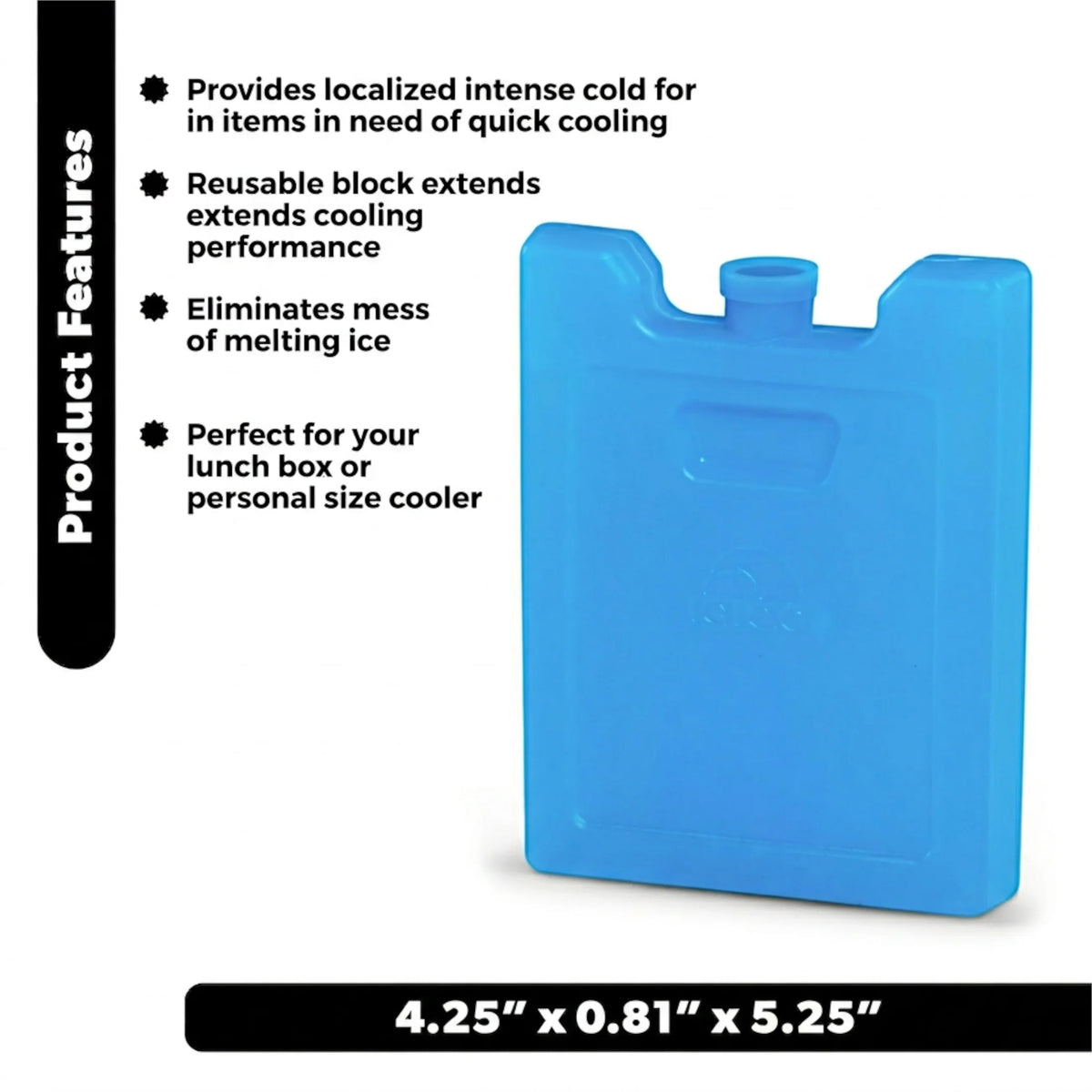 (12 Pack)  Maxcold Small Ice Freeze Block, Blue, Best Used for On-The-Go Snacks and Lunches to Keep Food Cool