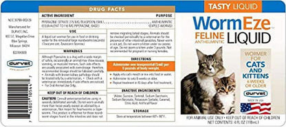 Feline Liquid Wormer for Cats & Kittens 4Oz