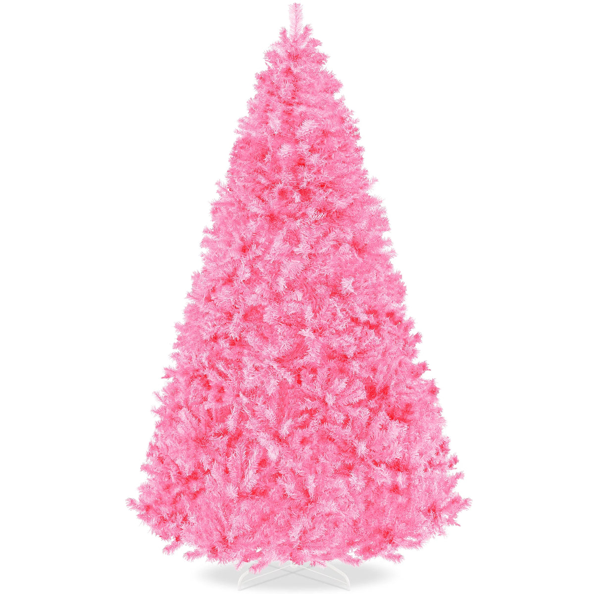Artificial Christmas Tree, 9Ft Premium Unlit Pine Design, Dense Branches W/Easy Assembly - Pink