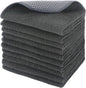Microfiber Dish Cloths Wash Clothes for Kitchen Best Kitchen Cloths Cleaning Cloth Poly Scour Side 12"X12" (10Pack, Dark Grey)