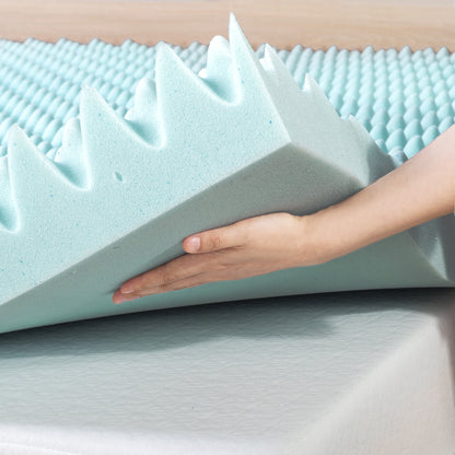 4" Cooling Gel Egg Crate Memory Foam Mattress Topper, Twin XL