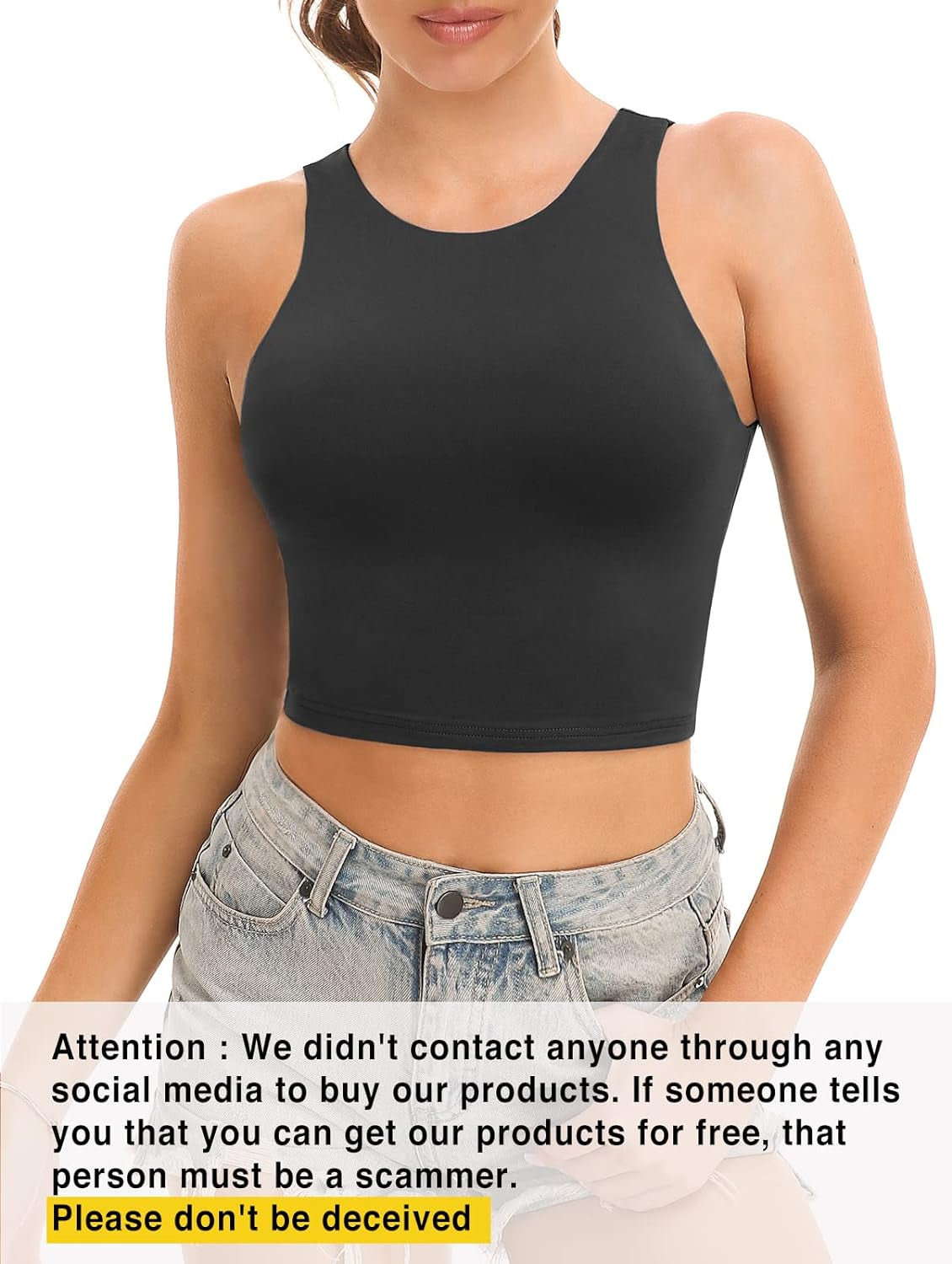 Workout Crop Tops for Women Cropped Racerback Halter Neck Shirts Sleeveless Yoga Tops Pack