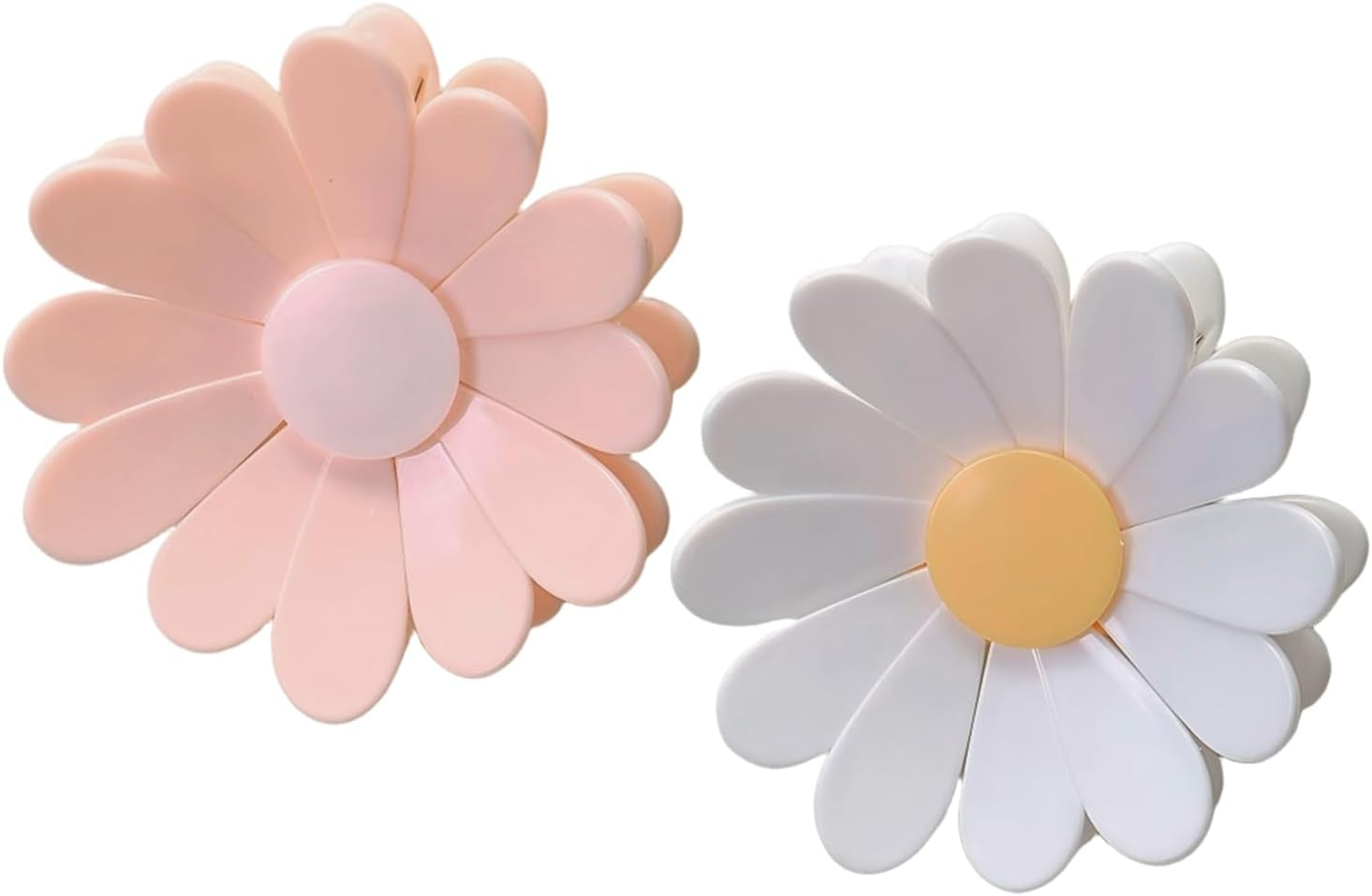 Chip Clips, English Daisy Magnetic Bag Clips, Cute Fridge Magnets, Magnetic Clip for Bread, Snack and Food Bags (2 Flower 12 Pcs, White and Pink)