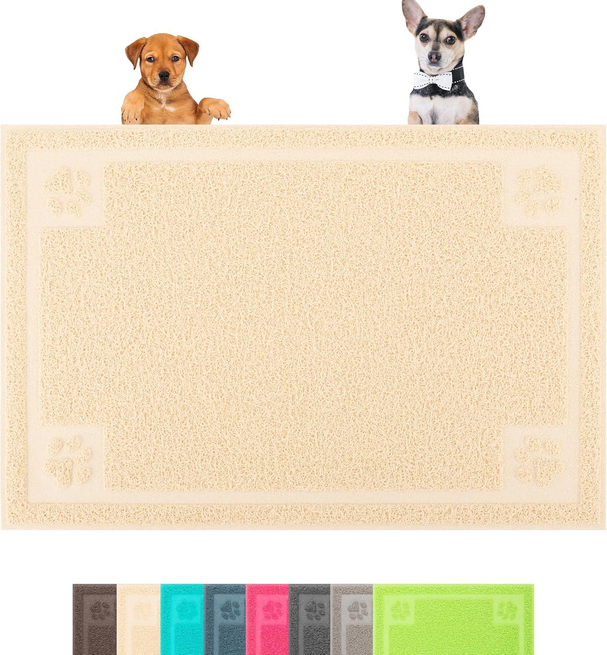 Pet Feeding Mat Large for Dogs and Cats,24"×16" Flexible and Easy to Clean Feeding Mat,Best for Non Slip Waterproof Feeding Mat. (Beige)