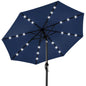 10Ft Solar LED Lighted Patio Umbrella W/ Tilt Adjustment, Uv-Resistant Fabric - Navy Blue