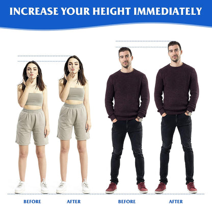 Invisible Heightening Heel Lift Insoles 1.65 Inch Silicone Inserts Lightweight Shoe Cushions for Men Women Fit Sneakers Boots Dress Shoes