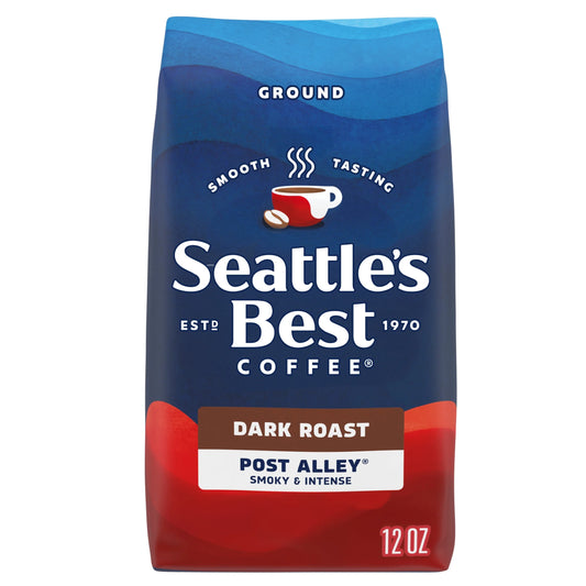 , Post Alley Dark Roast Ground Coffee for Cold Brew or Hot Coffee 12 Oz