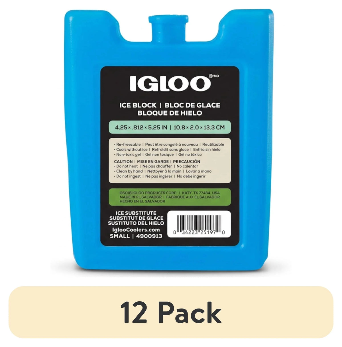 (12 Pack)  Maxcold Small Ice Freeze Block, Blue, Best Used for On-The-Go Snacks and Lunches to Keep Food Cool