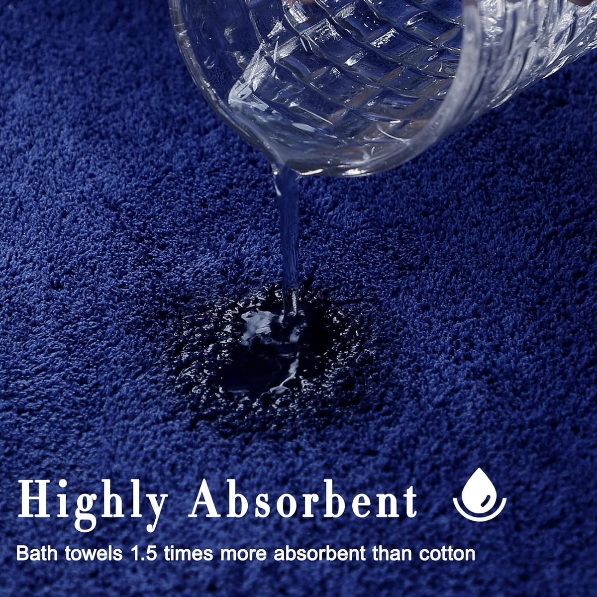 Bath Towel, Large Bathroom Towels 35X63 In, Super Absorbent Quick Drying Towels for Bathroom, Beach, Gym, Pool, 2 Count Navy Blue