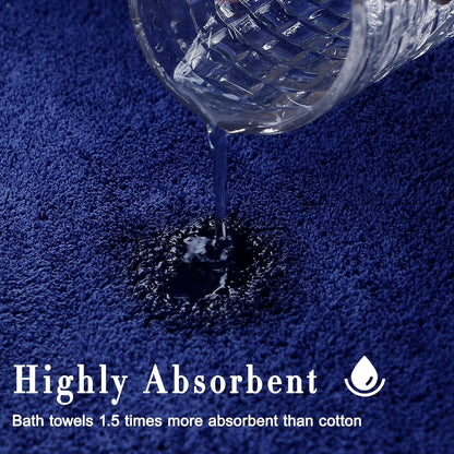 Bath Towel, Large Bathroom Towels 35X63 In, Super Absorbent Quick Drying Towels for Bathroom, Beach, Gym, Pool, 2 Count Navy Blue