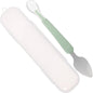 Baby Scraper Spoon, Double Head Silicone Spoon Fruit Mud Puree Scraper for Practical Baby Training Feeding Shower, Green